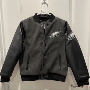 Philadelphia Eagles Grey w Black lining Varsity Jacket Youth Medium (10-12)